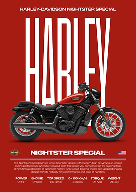 Harley Davidson Nightster Special Motorcycle Poster