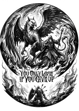 Griffin, Wizard, and Knight Illustration