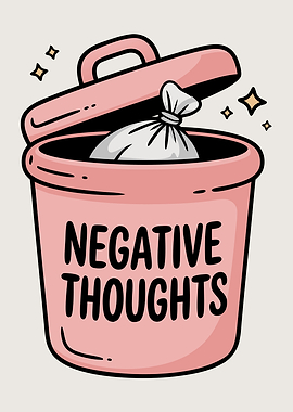 Negative Thoughts Motivational Illustration