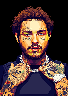 Post Malone Portrait Digital Art