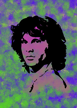 Jim Morrison Portrait with Colorful Background