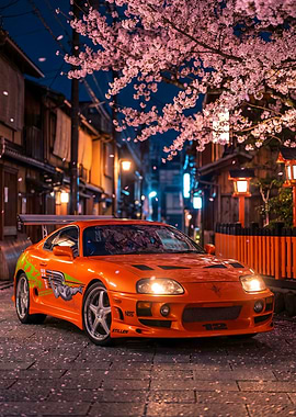 Orange Supra Mk4 JDM Cherry Blossom