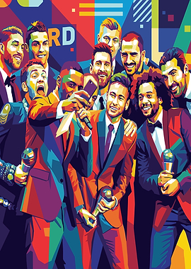 Football Stars Selfie Pop Art