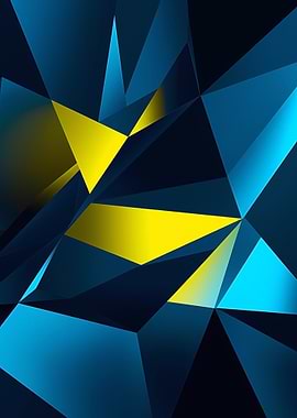 Abstract Geometric Blue and Yellow Design