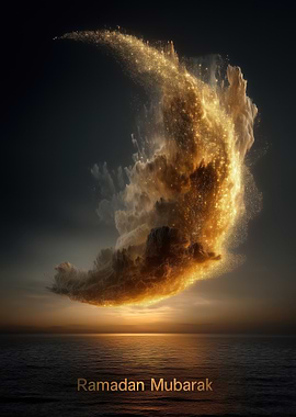 Ramadan Mubarak Crescent Moon