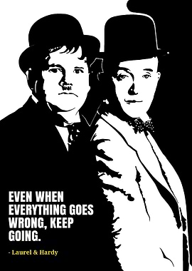 Laurel and Hardy Black and White