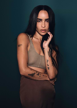 Zoë Kravitz portrait with tattoos