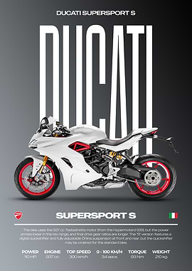 Ducati Supersport S Motorcycle Poster