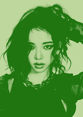 Green Toned Portrait Karina of AESPA