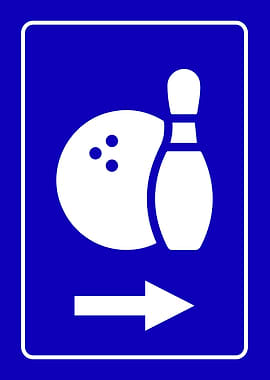 Bowling Alley Directional Sign