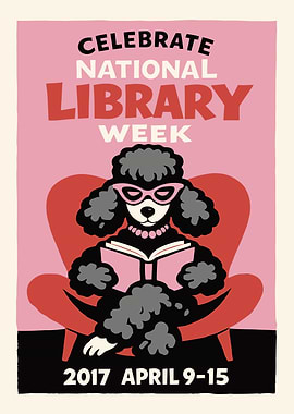National Library Week Poodle Poster