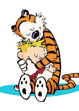 Calvin and Hobbes Hugging