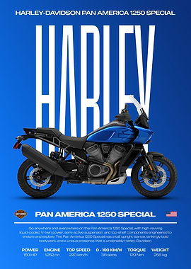 Harley Davidson Pan America 1250 Special Motorcycle Poster