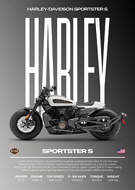 Harley Davidson Sportster S Motorcycle Poster