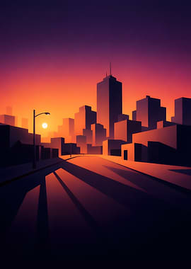 Cityscape at Sunset