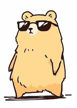 Cool Bear with Sunglasses Illustration
