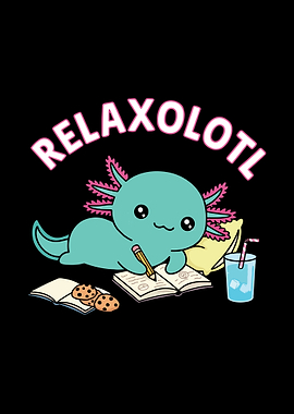 Relaxolotl Cartoon Illustration