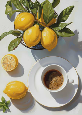 Lemons and Coffee Still Life