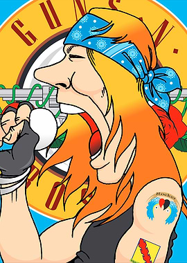 Guns N' Roses Cartoon Axl Rose