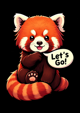 Cute Red Panda with Speech Bubble