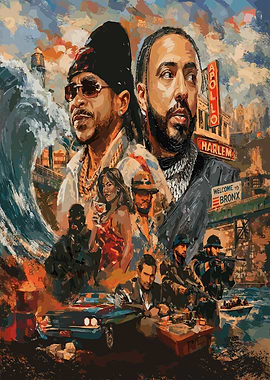 Epic Urban Crime Drama Painting