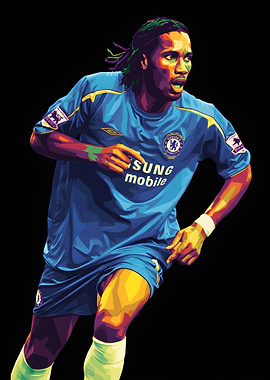 Didier Drogba Chelsea Football Club Portrait