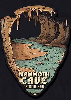 Vintage Mammoth Cave National Park, retro USA national preserve