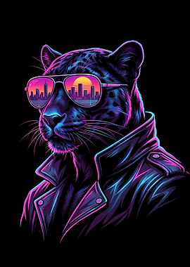 Cool Panther with Sunglasses and Jacket