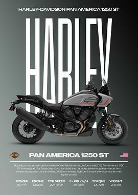 Harley Davidson Pan America 1250 ST Motorcycle Poster