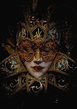 Ornate Venetian Mask on Dark Background