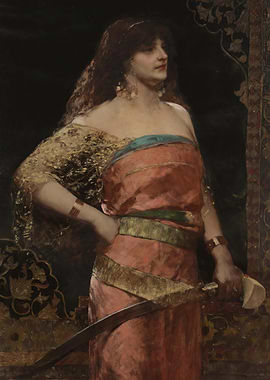 Orientalist Woman with Sword Painting