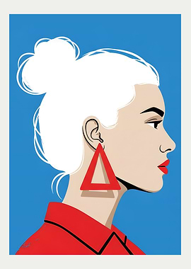 Woman with Triangle Earring Illustration