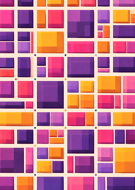 Colorful Geometric Pattern with Squares and Rectangles