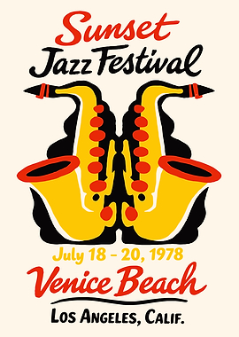 Sunset Jazz Festival Venice Beach Poster