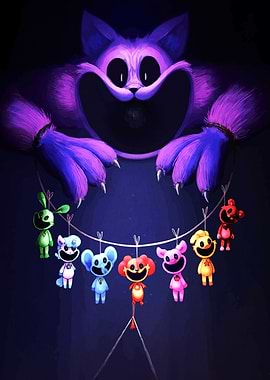 Creepy Cat with Hanging Plush Toys