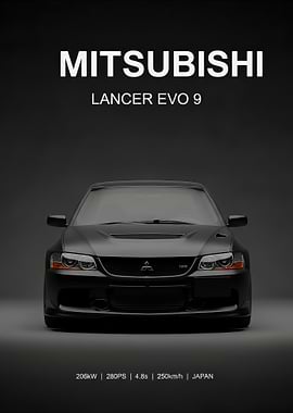 Mitsubishi Lancer Evo 9 Car Poster