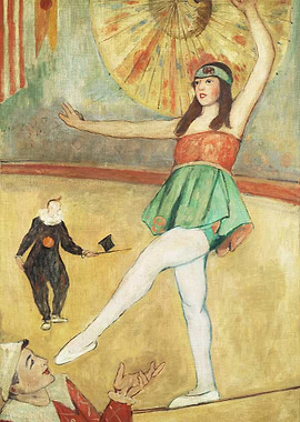 Circus Performer on Tightrope Painting
