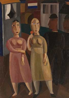 Stylized Figures in an Urban Setting