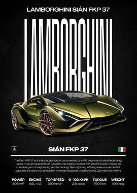 Lamborghini Sián FKP 37 Poster