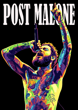 Post Malone Colorful Portrait