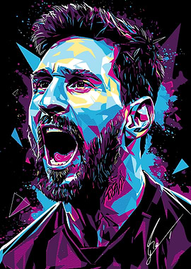 Lionel Messi Colorful Pop Art Portrait