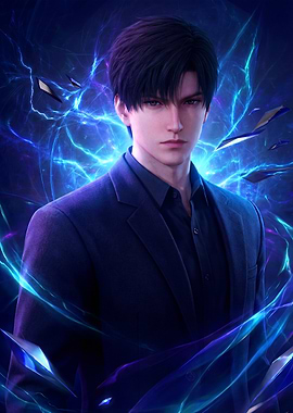 Anime Man in Suit with Energy