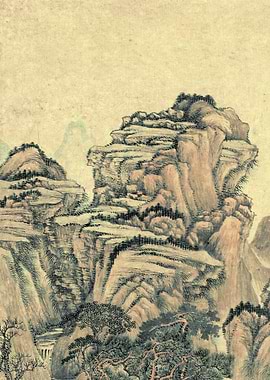 Chinese Mountains Landscape Painting Wang Hui