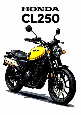 Honda CL250 Motorcycle Illustration