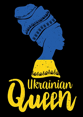 Ukrainian Queen Ukraine Flag Afro Roots