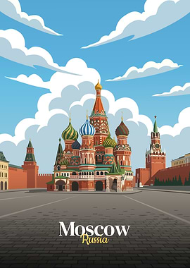 Moscow Russia Vector Illustration