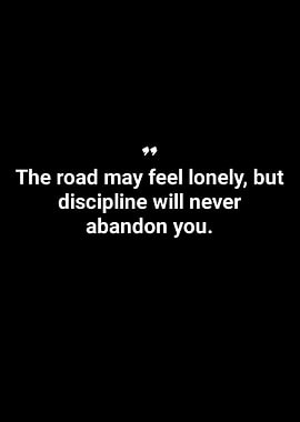 Discipline quote on black background