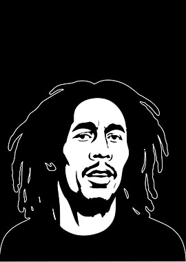 Bob Marley Black and White Portrait