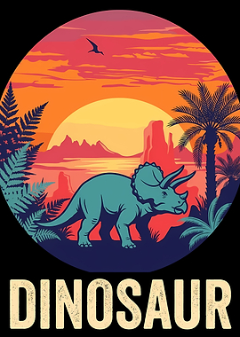 Dinosaur Landscape Illustration