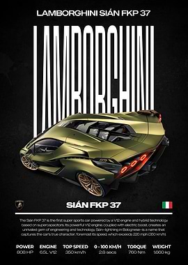 Lamborghini Sian FKP 37 Poster